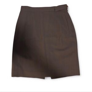 Vintage Giorgio Armani 100% Wool Black Pencil Skirt with Pockets